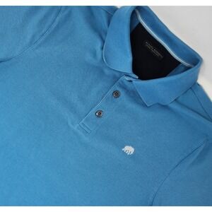 Banana Republic Fitted Pique Polo Shirt Men's Small Blue Short Sleeve‎ EUC